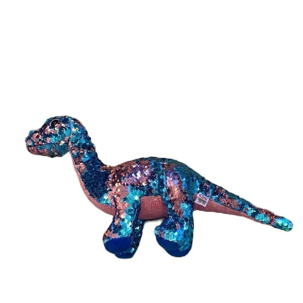 TY Flippables Tremor the Dinosaur Sequin Plush Stuffed Animal Blue Pink Kids Toy